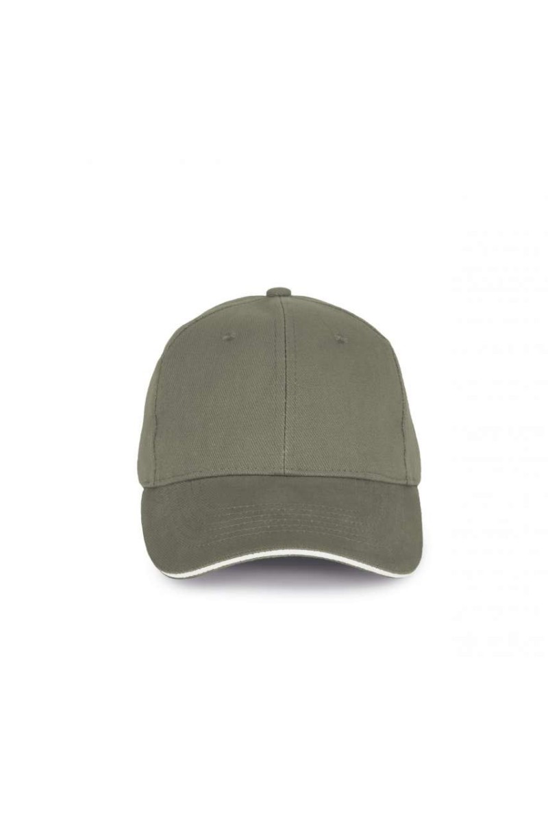 CAP IN ORGANIC COTTON WITH CONTRASTING SANDWICH PEAK - 6 PANELS