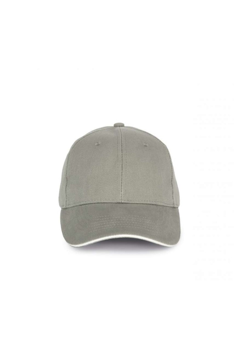 CAP IN ORGANIC COTTON WITH CONTRASTING SANDWICH PEAK - 6 PANELS