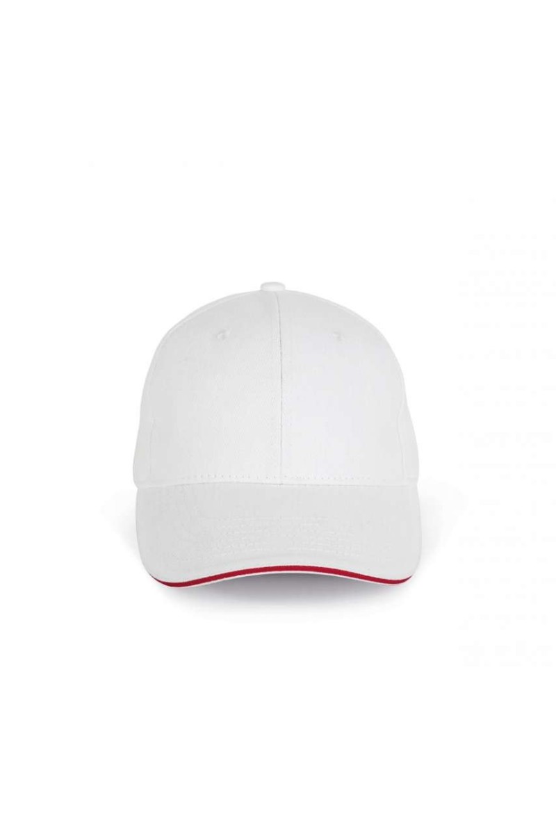 CAP IN ORGANIC COTTON WITH CONTRASTING SANDWICH PEAK - 6 PANELS