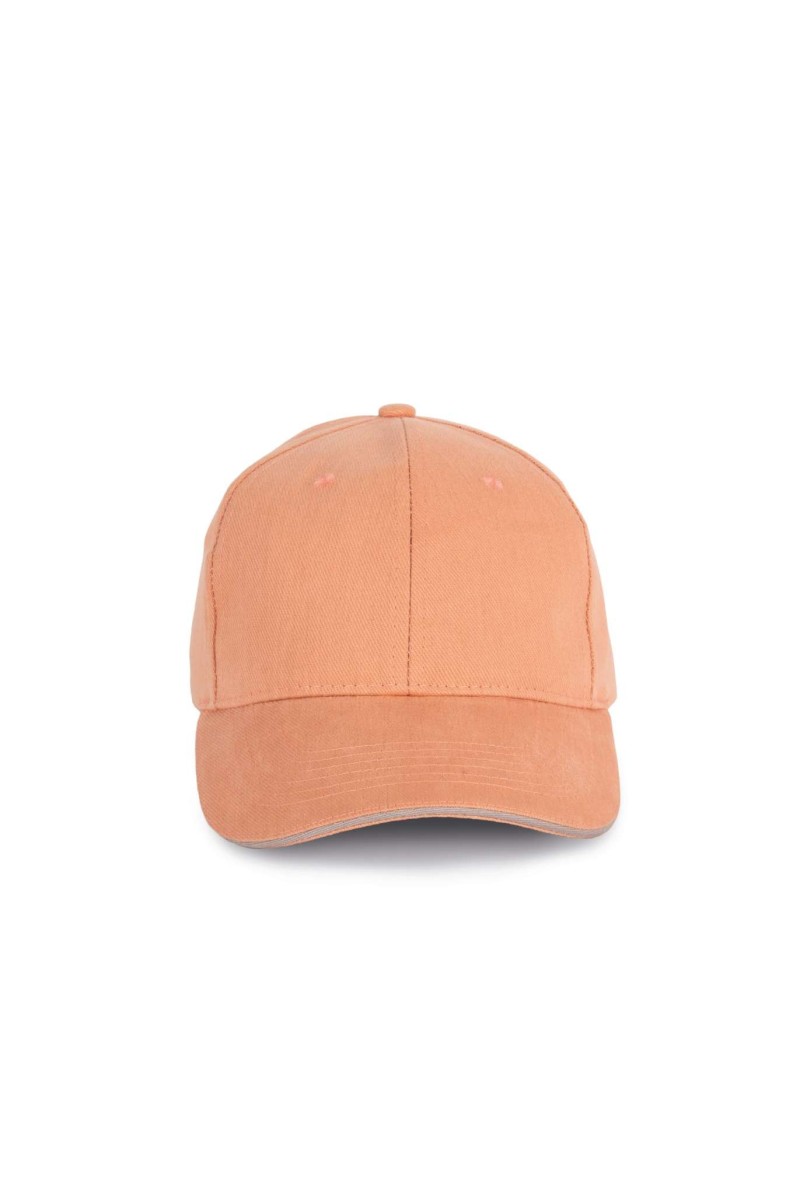CAP IN ORGANIC COTTON WITH CONTRASTING SANDWICH PEAK - 6 PANELS