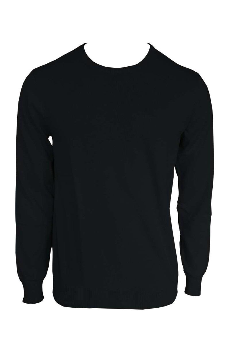 MEN’S CREW NECK FINE GAUGE COTTON PULLOVER
