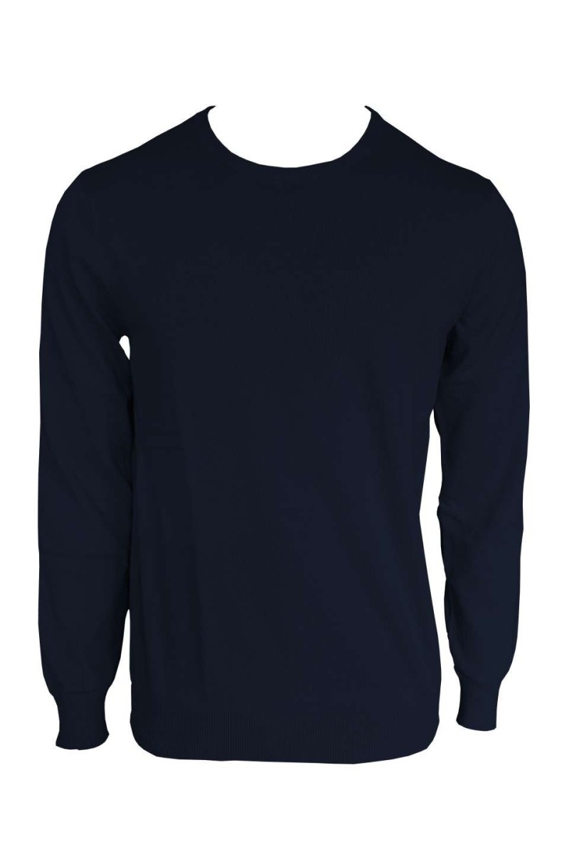 MEN’S CREW NECK FINE GAUGE COTTON PULLOVER