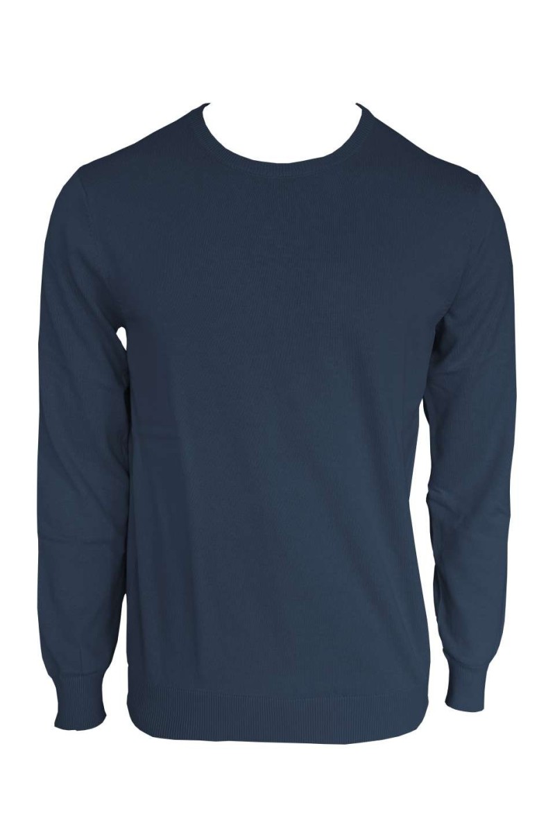 MEN’S CREW NECK FINE GAUGE COTTON PULLOVER
