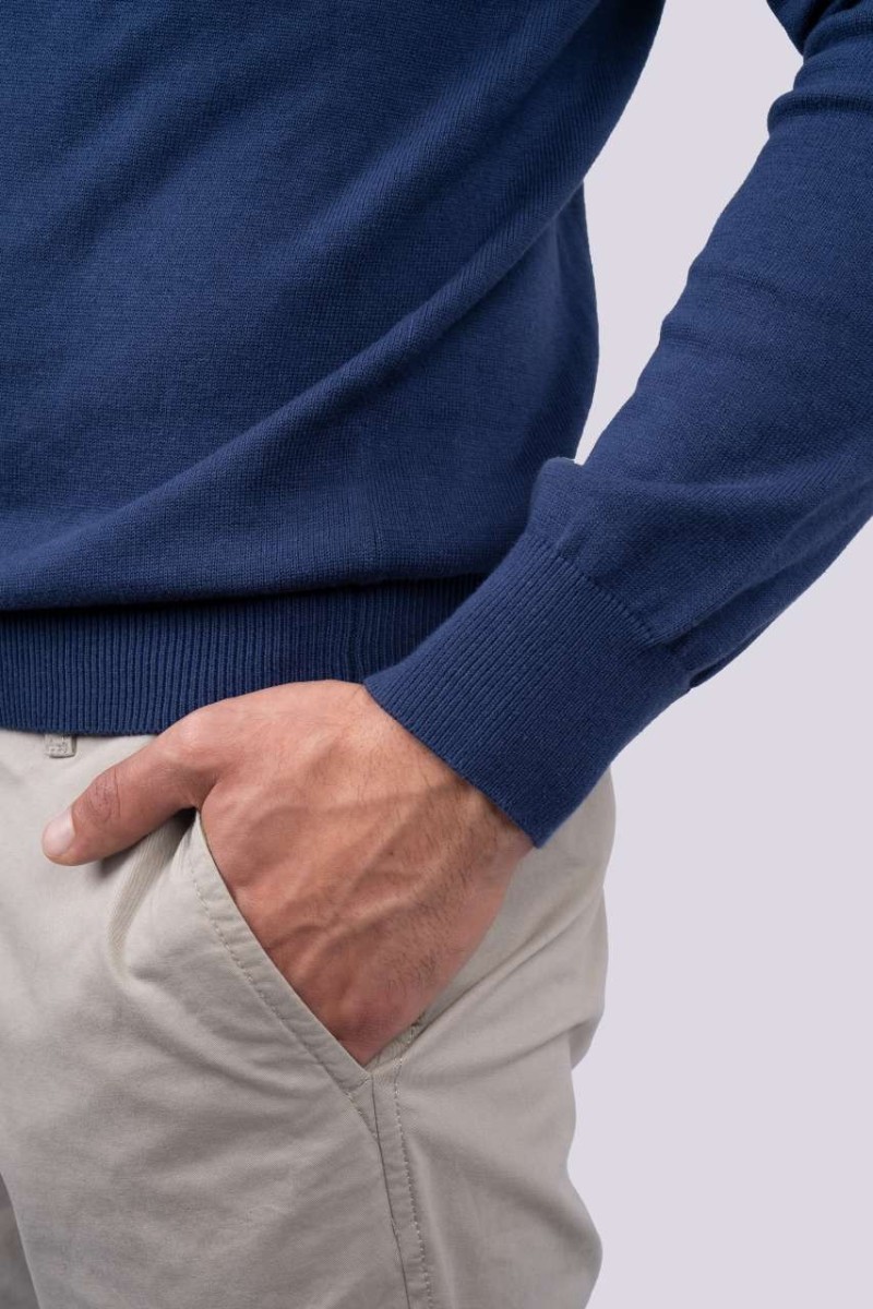 MEN’S CREW NECK FINE GAUGE COTTON PULLOVER