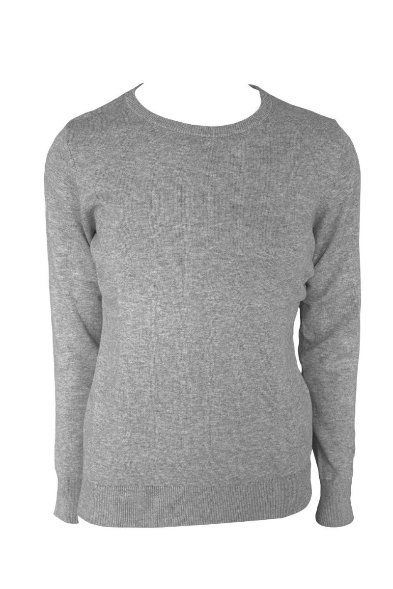 WOMEN’S CREW NECK FINE GAUGE COTTON PULLOVER