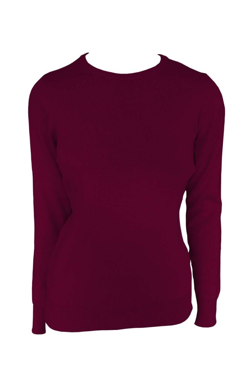 WOMEN’S CREW NECK FINE GAUGE COTTON PULLOVER