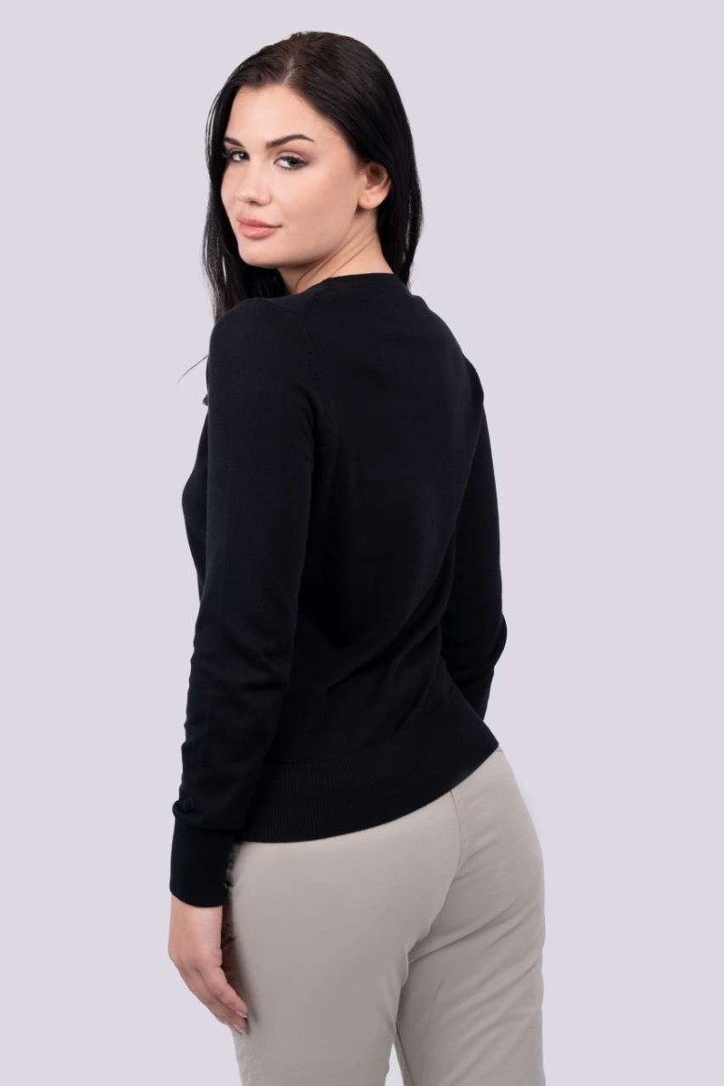 WOMEN’S CREW NECK FINE GAUGE COTTON PULLOVER