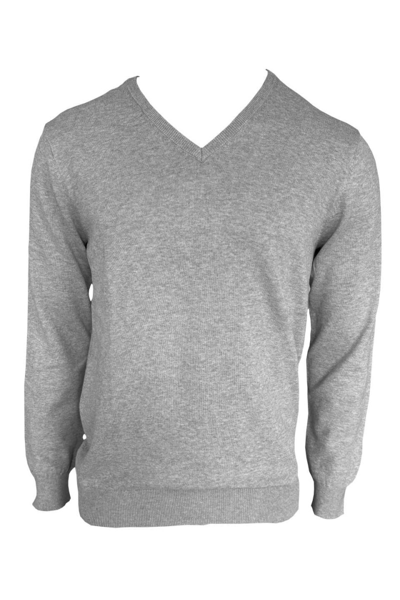 MEN’S V-NECK FINE GAUGE COTTON PULLOVER