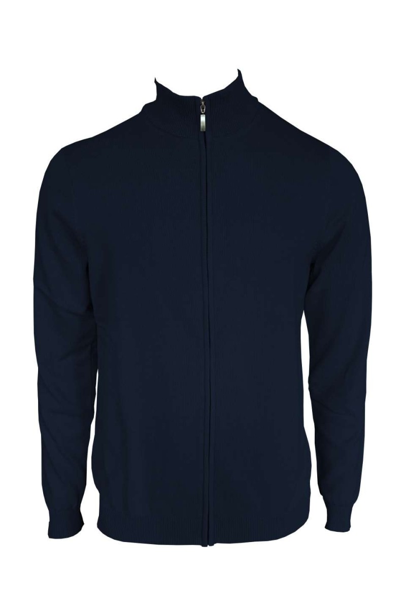 MEN’S FULL ZIP CARDIGAN FINE GAUGE COTTON