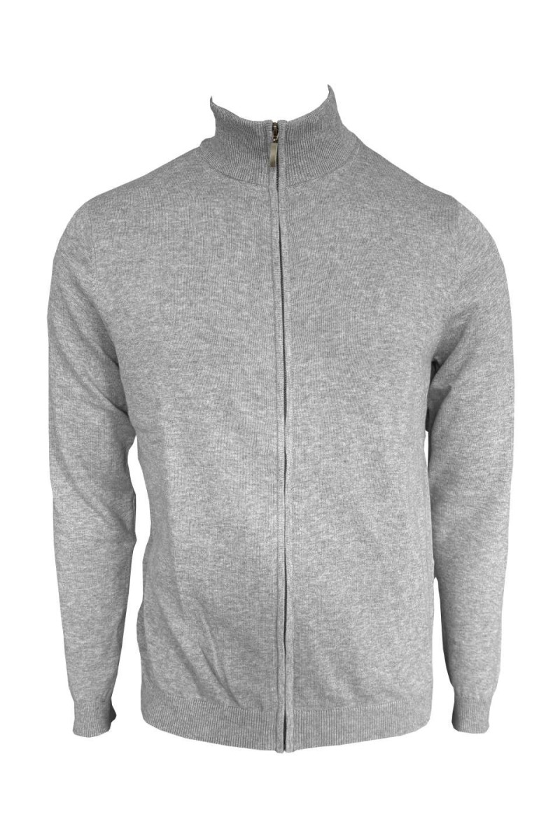 MEN’S FULL ZIP CARDIGAN FINE GAUGE COTTON