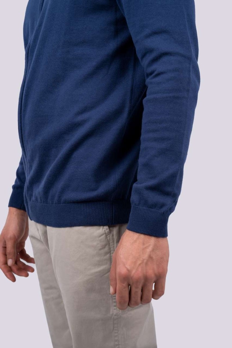 MEN’S FULL ZIP CARDIGAN FINE GAUGE COTTON