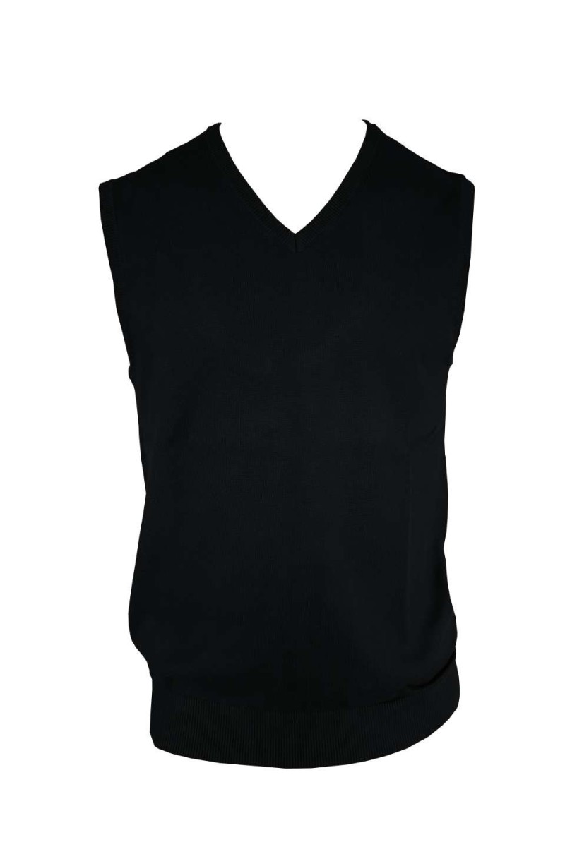 PULOVER FĂRĂ MÂNECI PENTRU BĂRBAȚI CU GÂT ÎN V DIN BUMBAC DE CALIBRU FIN