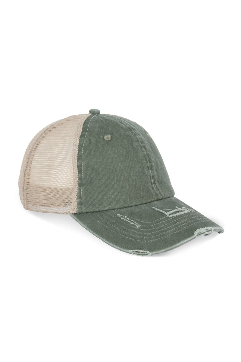 ECO-FRIENDLY UNISEX RUPT EFECT TRUCKER CAP