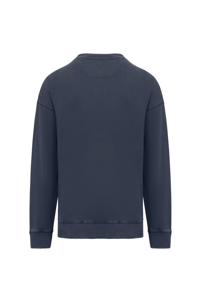 UNISEX WASHED EFFECT OVERSIZE ROUND NECK SWEATSHIRT