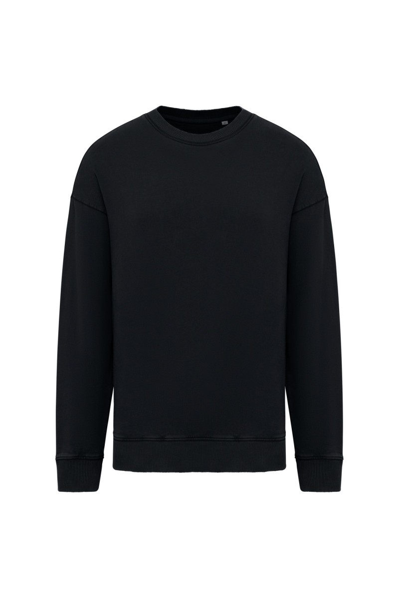 UNISEX WASHED EFFECT OVERSIZE ROUND NECK SWEATSHIRT