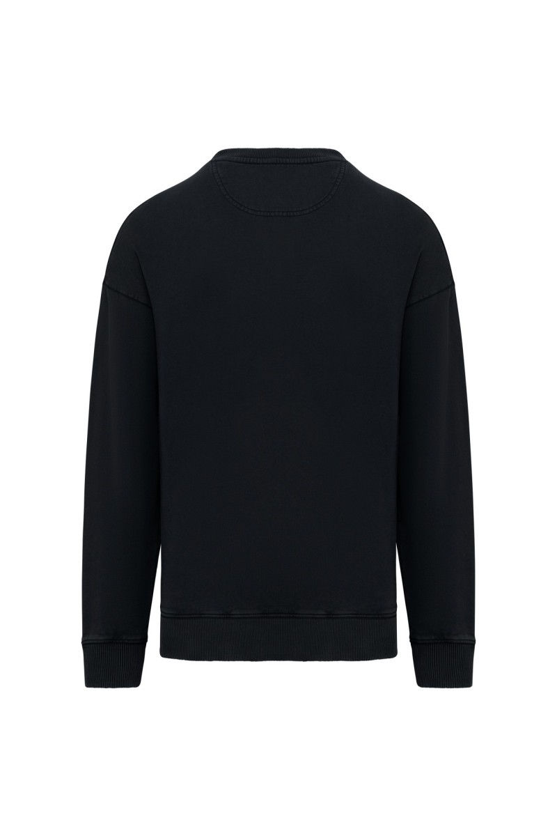 UNISEX WASHED EFFECT OVERSIZE ROUND NECK SWEATSHIRT