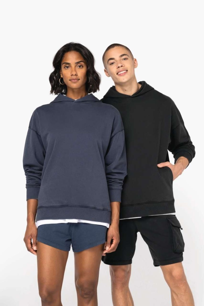 UNISEX WASHED EFFECT OVERSIZE HOODED SWEATSHIRT