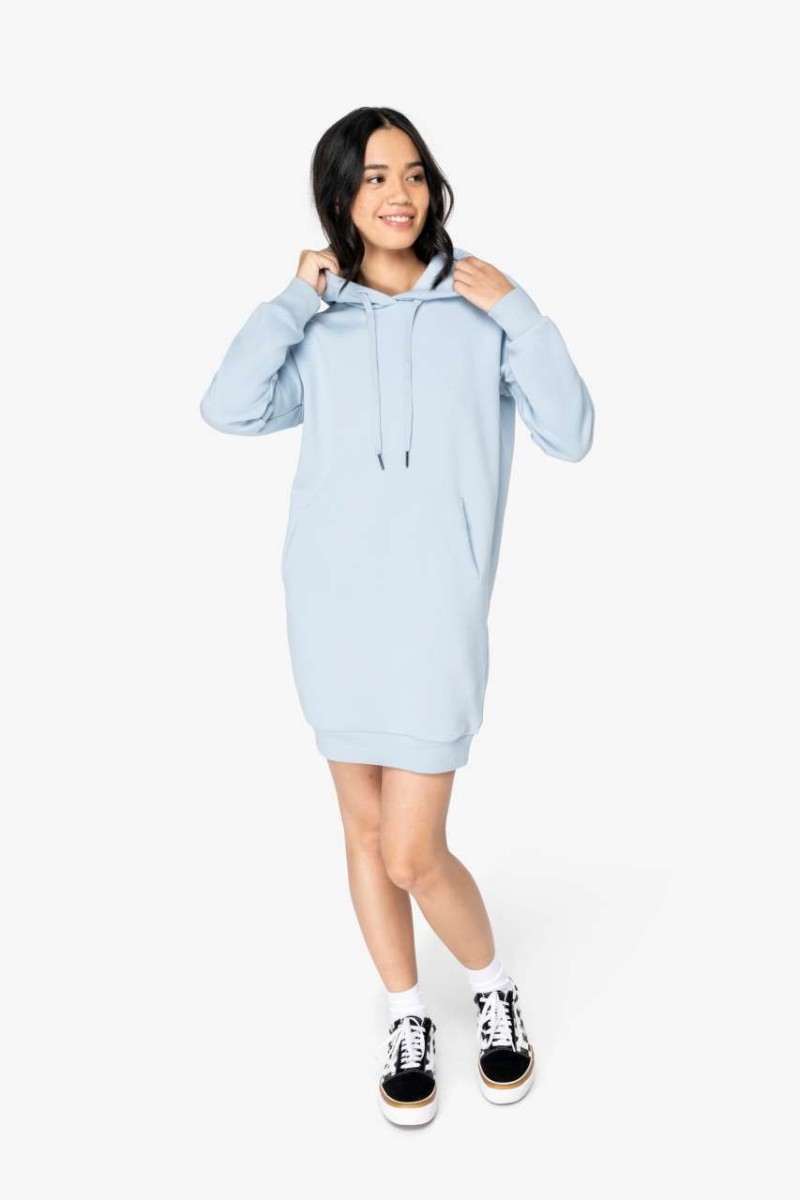 LADIES' ECO-FRIENDLY HOODED SWEATSHIRT DRESS
