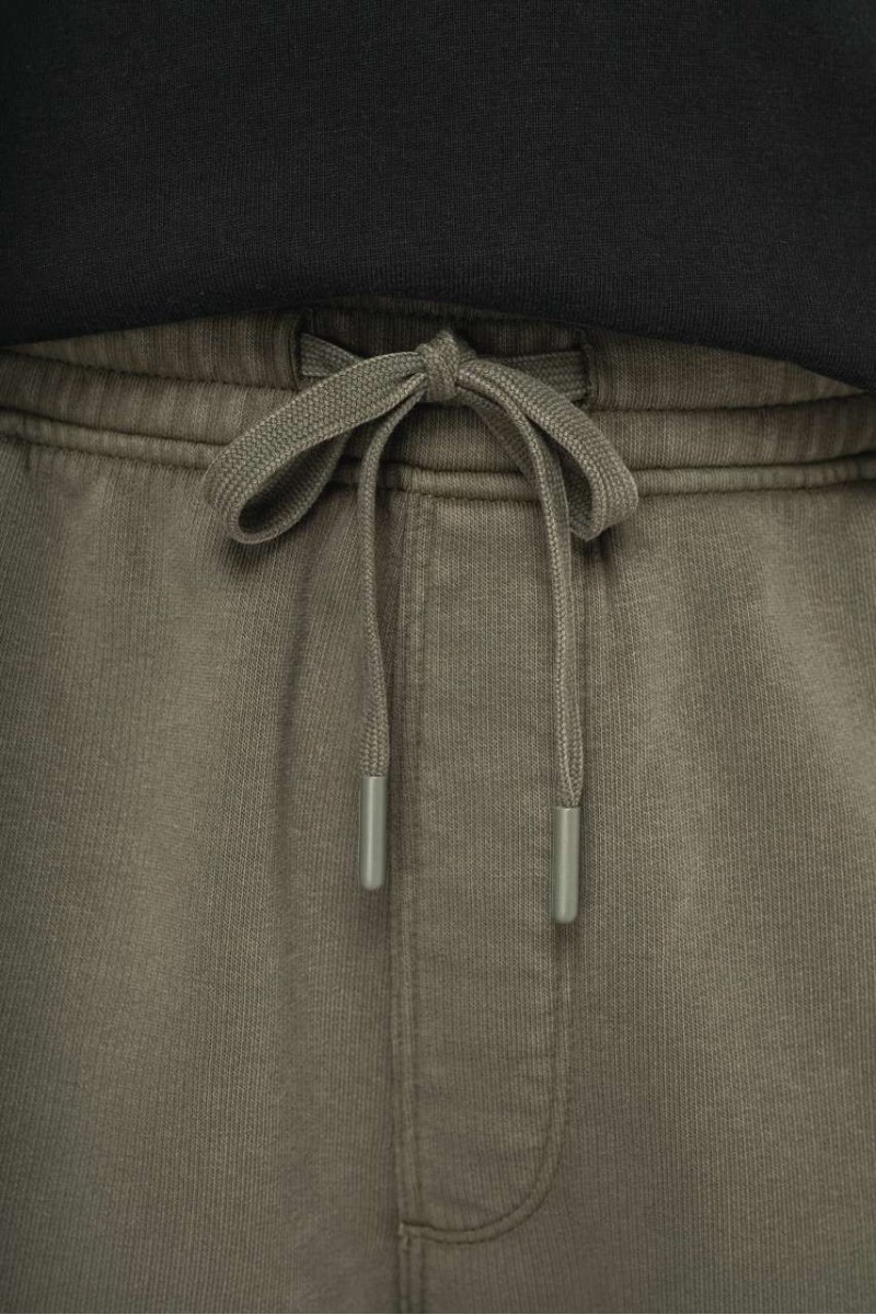 PANTALONI SCURȚI CARGO BĂRBĂTEȘTI FRENCH TERRY CU EFECT DE SPĂLARE