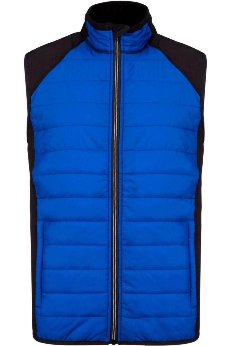 DUAL-FABRIC SLEEVELESS SPORTS JACKET