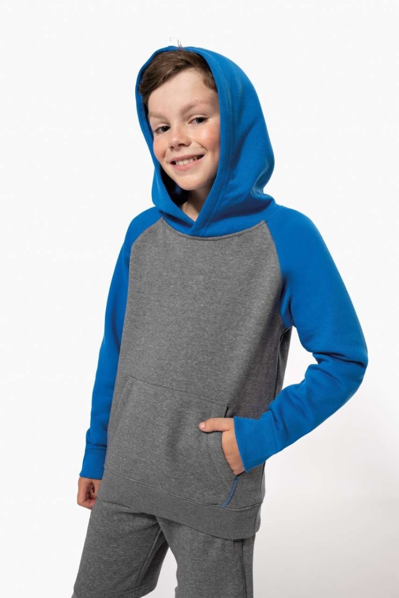 KIDS' TWO-TONE HOODED SWEATSHIRT