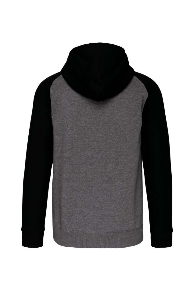 JACHETĂ FLEECE UNISEX CU GLUGĂ ȘI FERMOAR ÎN DOUĂ TONURI