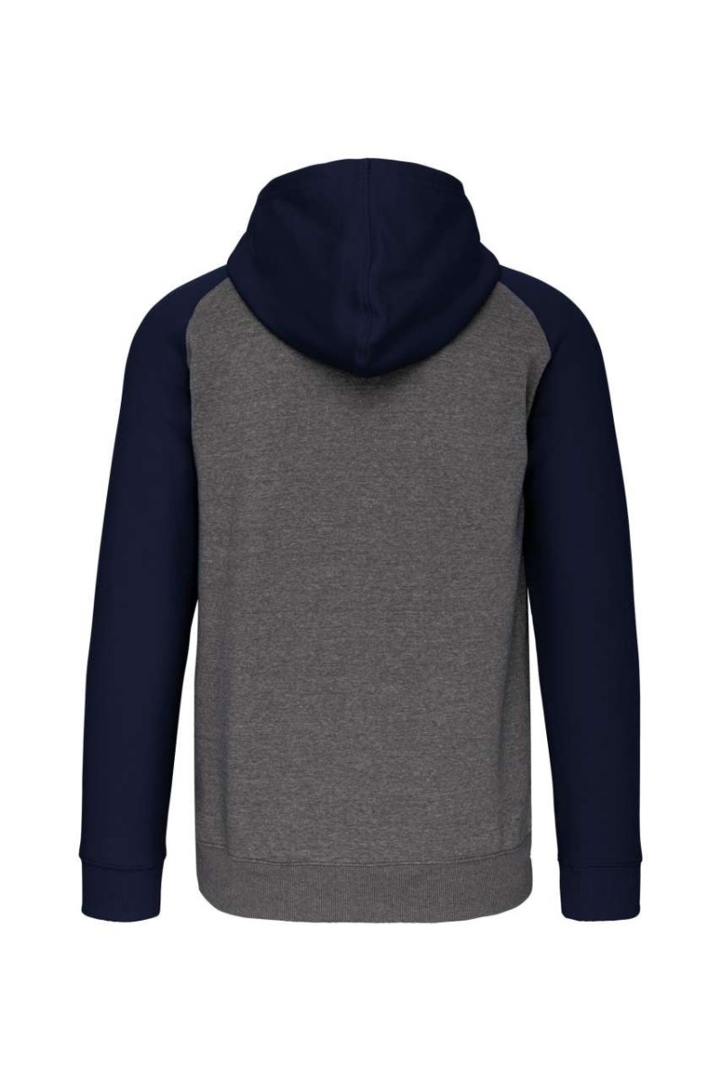 JACHETĂ FLEECE UNISEX CU GLUGĂ ȘI FERMOAR ÎN DOUĂ TONURI