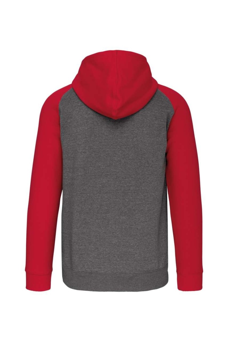 JACHETĂ FLEECE UNISEX CU GLUGĂ ȘI FERMOAR ÎN DOUĂ TONURI