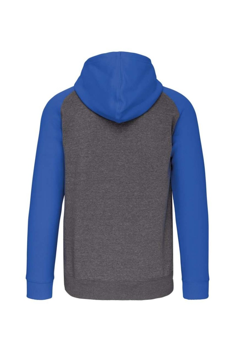 JACHETĂ FLEECE UNISEX CU GLUGĂ ȘI FERMOAR ÎN DOUĂ TONURI