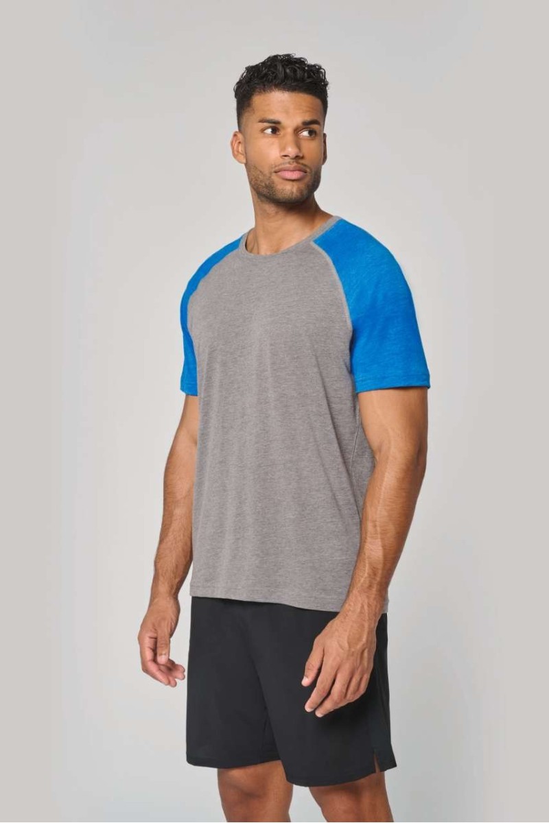 TRICOU SPORT CU MÂNECĂ SCURTĂ PENTRU ADULȚI, TRIBLEND, ÎN DOUĂ TONURI
