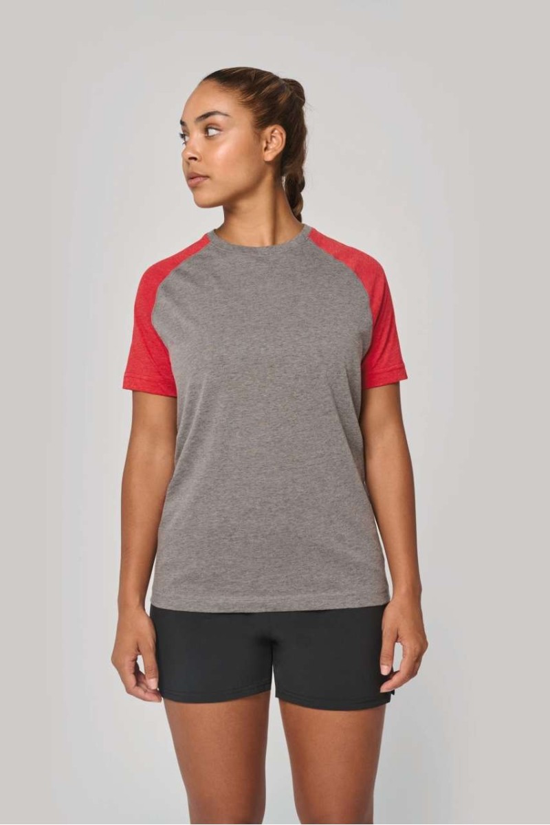 TRICOU SPORT CU MÂNECĂ SCURTĂ PENTRU ADULȚI, TRIBLEND, ÎN DOUĂ TONURI