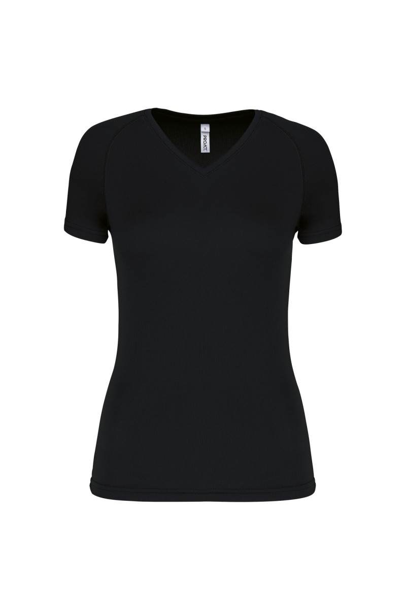 TRICOU SPORT CU MÂNECĂ SCURTĂ ȘI GÂT ÎN V PENTRU FEMEI