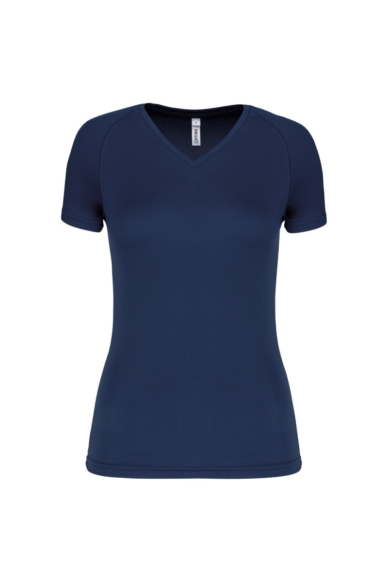 TRICOU SPORT CU MÂNECĂ SCURTĂ ȘI GÂT ÎN V PENTRU FEMEI