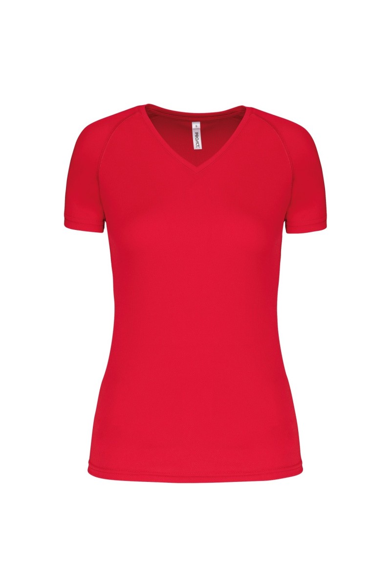 LADIES’ V-NECK SHORT-SLEEVED SPORTS T-SHIRT
