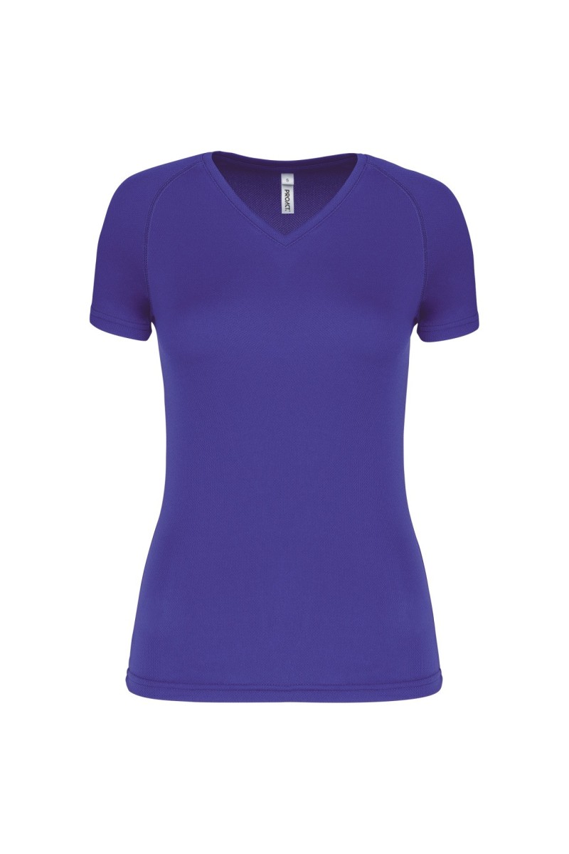 TRICOU SPORT CU MÂNECĂ SCURTĂ ȘI GÂT ÎN V PENTRU FEMEI