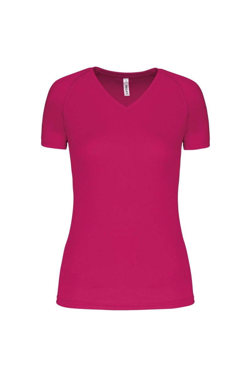 TRICOU SPORT CU MÂNECĂ SCURTĂ ȘI GÂT ÎN V PENTRU FEMEI