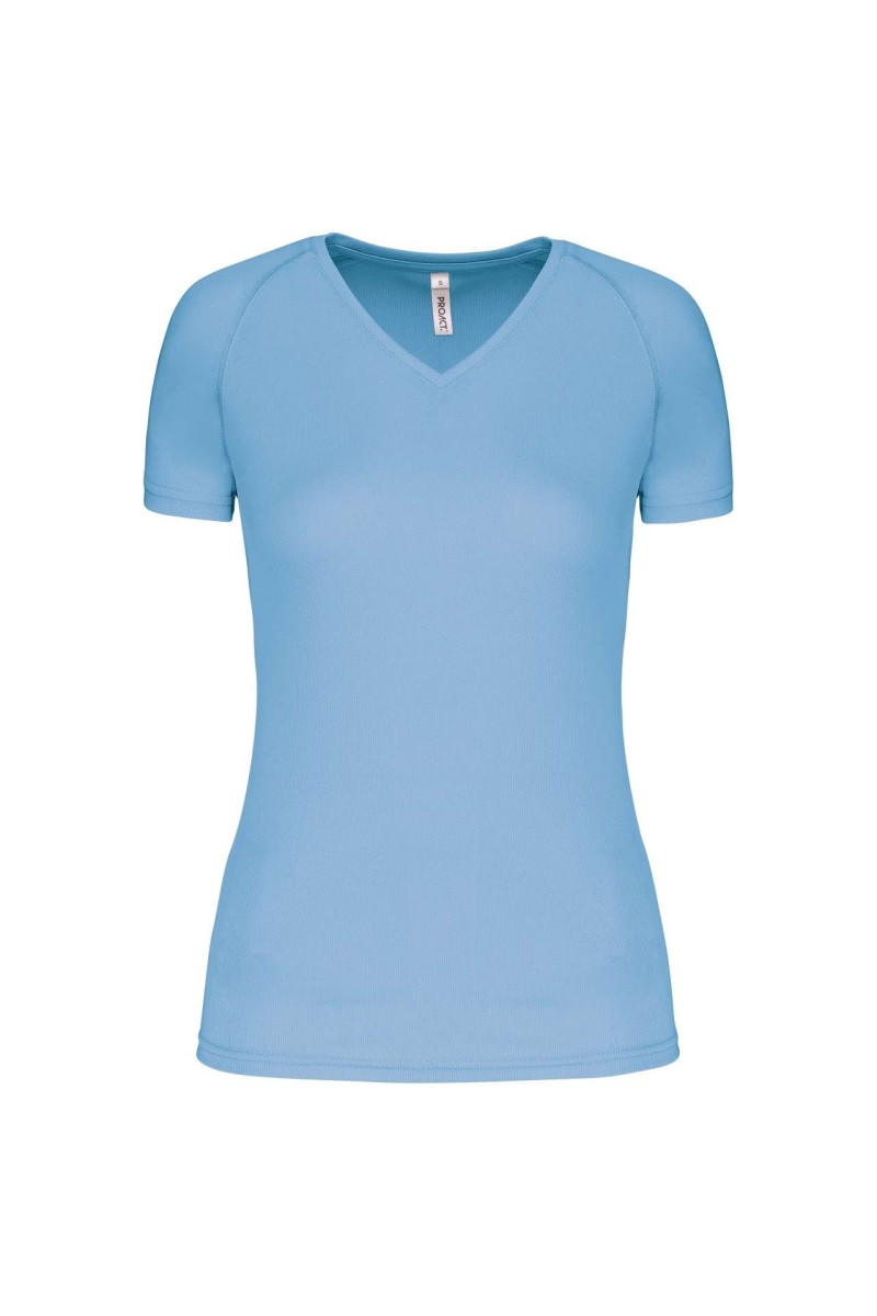 TRICOU SPORT CU MÂNECĂ SCURTĂ ȘI GÂT ÎN V PENTRU FEMEI