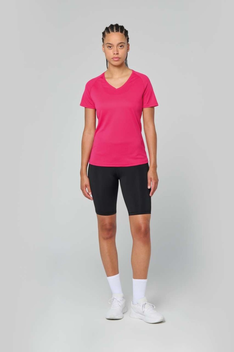 LADIES’ V-NECK SHORT-SLEEVED SPORTS T-SHIRT