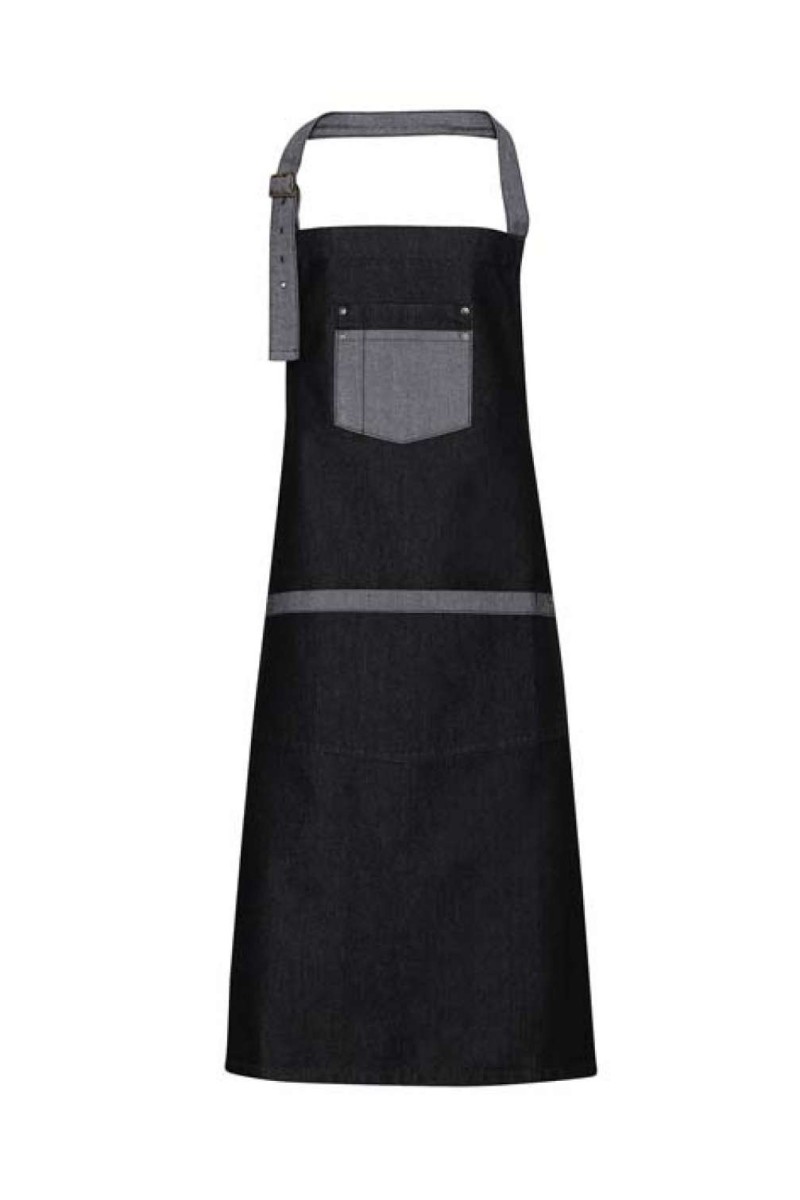 'DOMAIN' CONTRAST DENIM BIB APRON