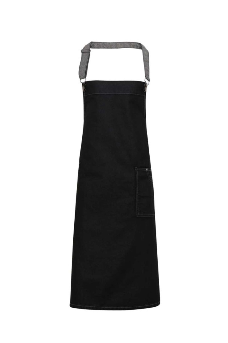 'DISTRICT' WAXED LOOK DENIM BIB APRON