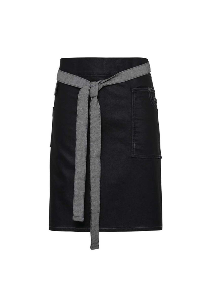 'DIVISION' WAXED LOOK DENIM WAIST APRON