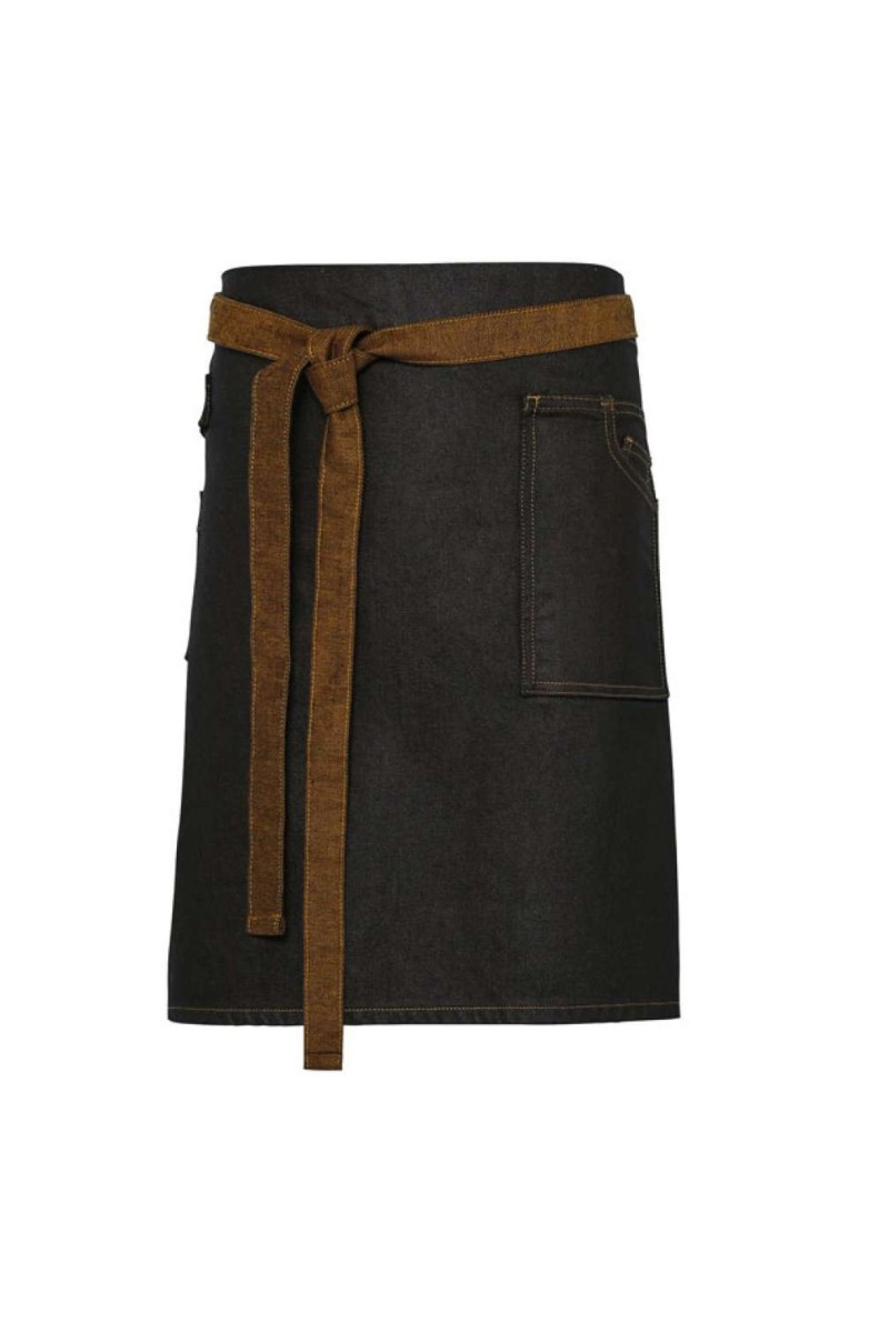 'DIVISION' WAXED LOOK DENIM WAIST APRON
