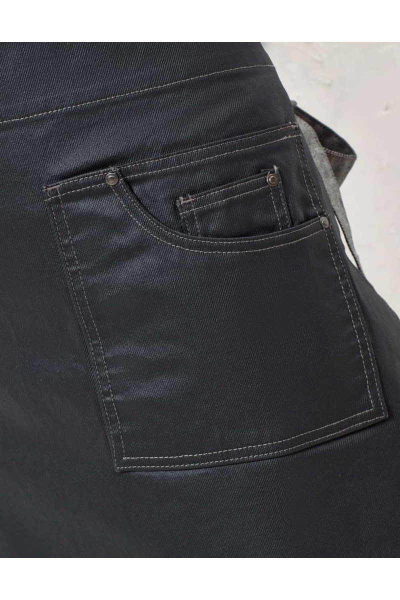 'DIVISION' WAXED LOOK DENIM WAIST APRON
