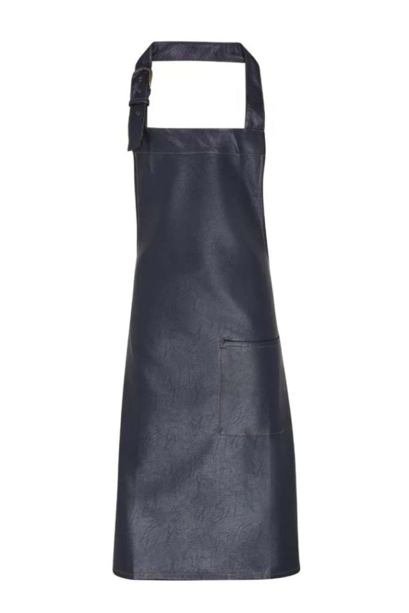 FAUX LEATHER BIB APRON