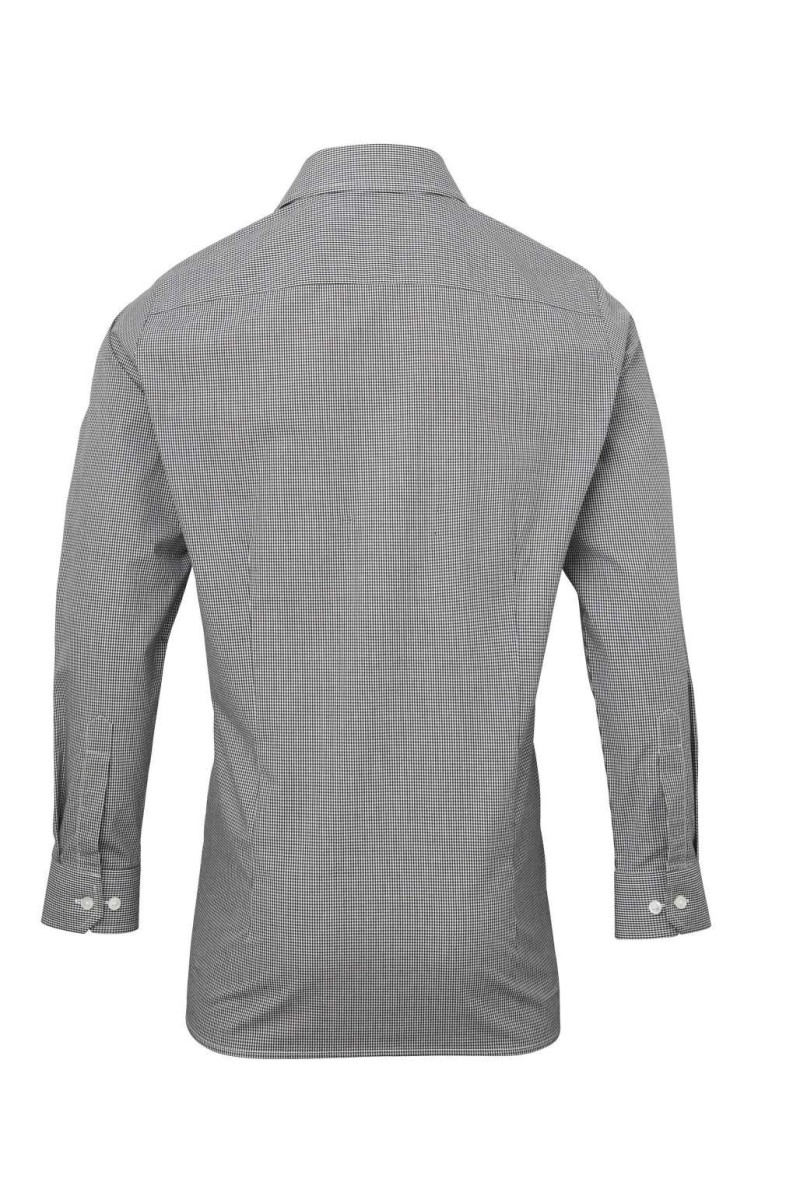 CĂMAȘĂ BĂRBĂTEASCĂ CU MÂNECĂ LUNGĂ DIN BUMBAC GINGHAM MICROCHECK