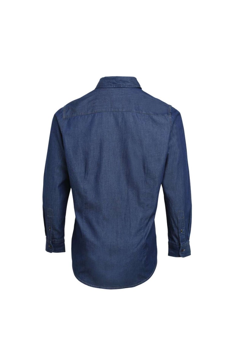 CĂMAȘĂ DIN DENIM CU CUSĂTURI DE BLUGI PENTRU BĂRBAȚI
