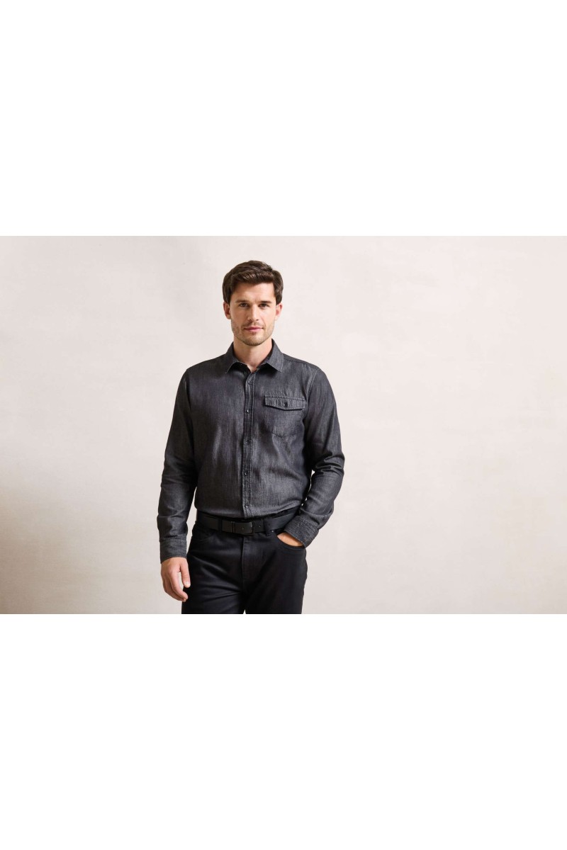 MEN’S JEANS STITCH DENIM SHIRT