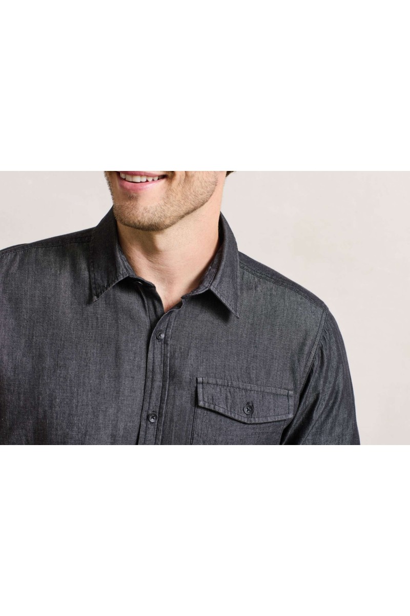 CĂMAȘĂ DIN DENIM CU CUSĂTURI DE BLUGI PENTRU BĂRBAȚI