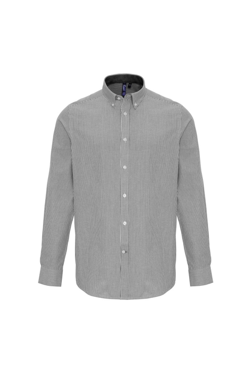 MEN’S COTTON RICH OXFORD STRIPES SHIRT