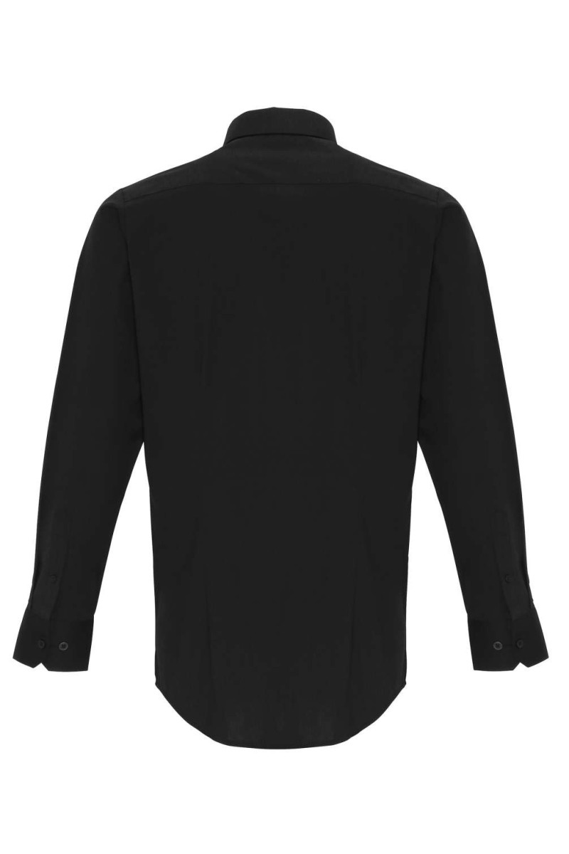 CĂMAȘĂ BĂRBĂTEASCĂ CU MÂNECĂ LUNGĂ DIN POPLIN DE BUMBAC ELASTIC